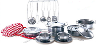 Набор детской посудки металлический 23 предмета (арт.555-BX009)