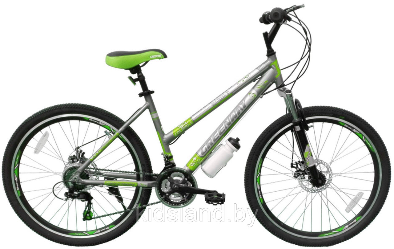 Велосипед Greenway Colibri-H 26" (серебристый/салатовый)