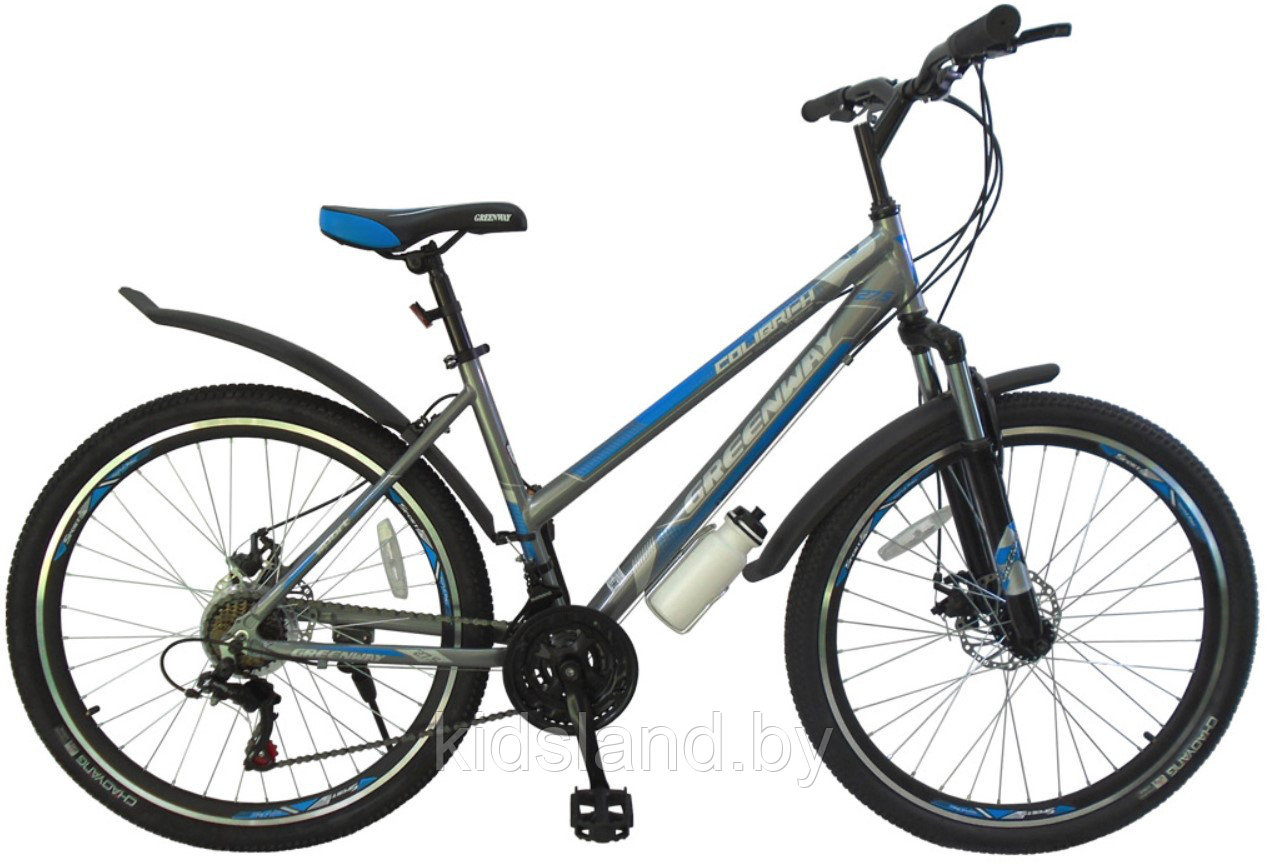 Велосипед Greenway Colibri-H 26"  (серебристый/голубой)