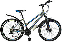 Велосипед Greenway Colibri-H 26"  (серебристый/голубой), фото 1