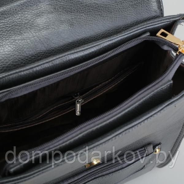 Рюкзак молодёжный на молнии, 1 отдел, 3 наружных кармана, цвет серый - фото 5 - id-p76561834