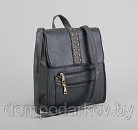 Рюкзак молодёжный на молнии, 1 отдел, 3 наружных кармана, цвет серый, фото 6