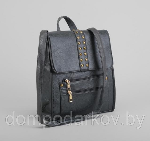 Рюкзак молодёжный на молнии, 1 отдел, 3 наружных кармана, цвет серый - фото 6 - id-p76561834