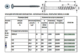 Шурупы (саморезы) SPAX с покрытием WIROX, тарельчатая головка, неполная резьба, фото 2