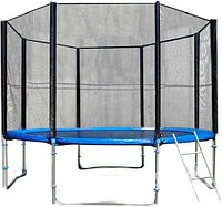 Батут Fitness Trampoline 10 FT Pro 306 см с защитной сеткой и лестницей, 150 кг нагрузка