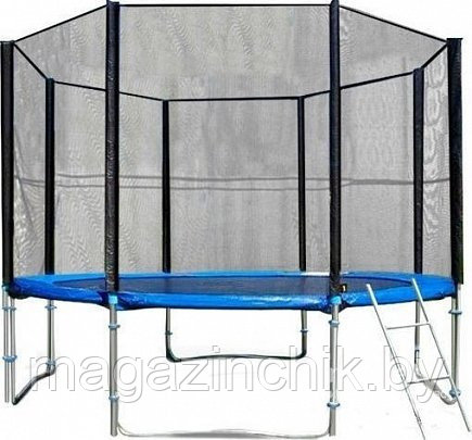 Батут Fitness Trampoline 14 FT Extreme 425 см с защитной сеткой и лестницей, 180 кг нагрузка