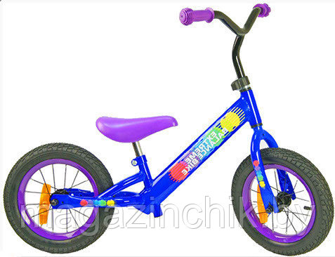 Беговел детский Extreme Balance Bike 12" синий, надувные колеса