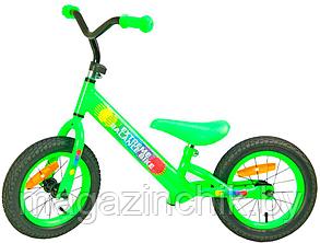 Беговел детский Extreme Balance Bike 12" салатовый, надувные колеса