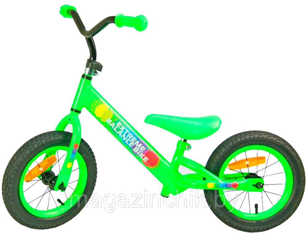 Беговел детский Extreme Balance Bike 12" салатовый, надувные колеса - фото 1 - id-p77407994