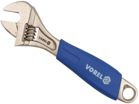 Ключ разводной VOREL с обрезиненной ручкой 250 мм, фото 2