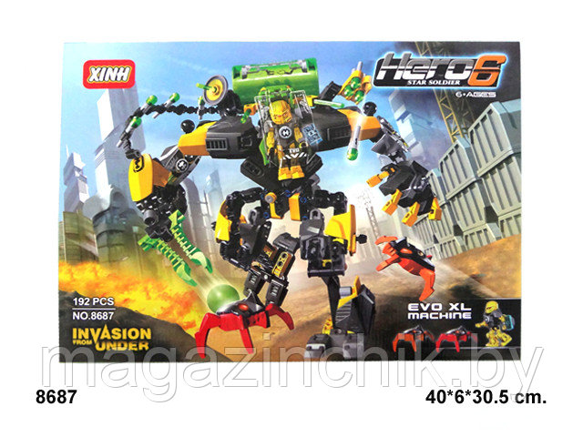 Конструктор Hero Factory 6 8987, Робот Эво XL аналог Лего LEGO 44022 - фото 1 - id-p77502854