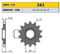 Ведущая звезда мотоцикла Sunstar 520/383 стальная 14 зубьев