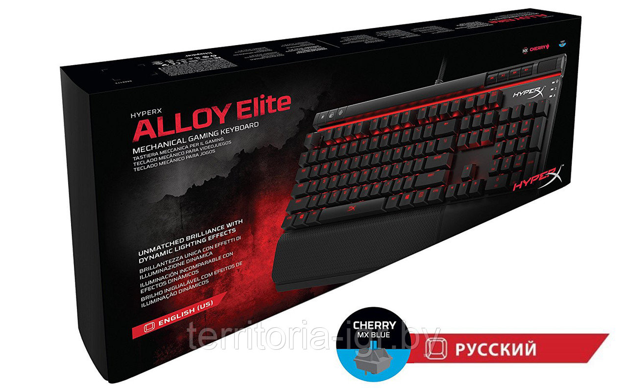 Механическая клавиатура Alloy Elite CHERRY MX BLUE HX-KB2BL1-RU/R1 HyperX - фото 1 - id-p77558220