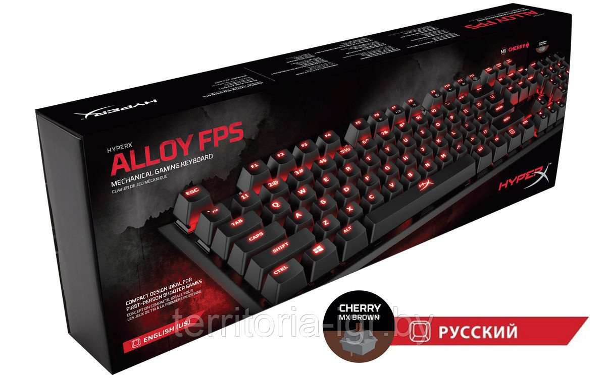 Механическая клавиатура Alloy FPS CHERRY MX BROWN HX-KB1BR1-RU/A5 HyperX - фото 1 - id-p77557286