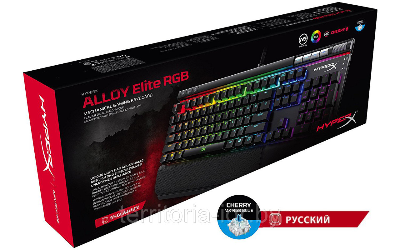 Механическая клавиатура Alloy Elite RGB CHERRY MX BLUE HX-KB2BL2-RU/R1 HyperX - фото 1 - id-p77561113
