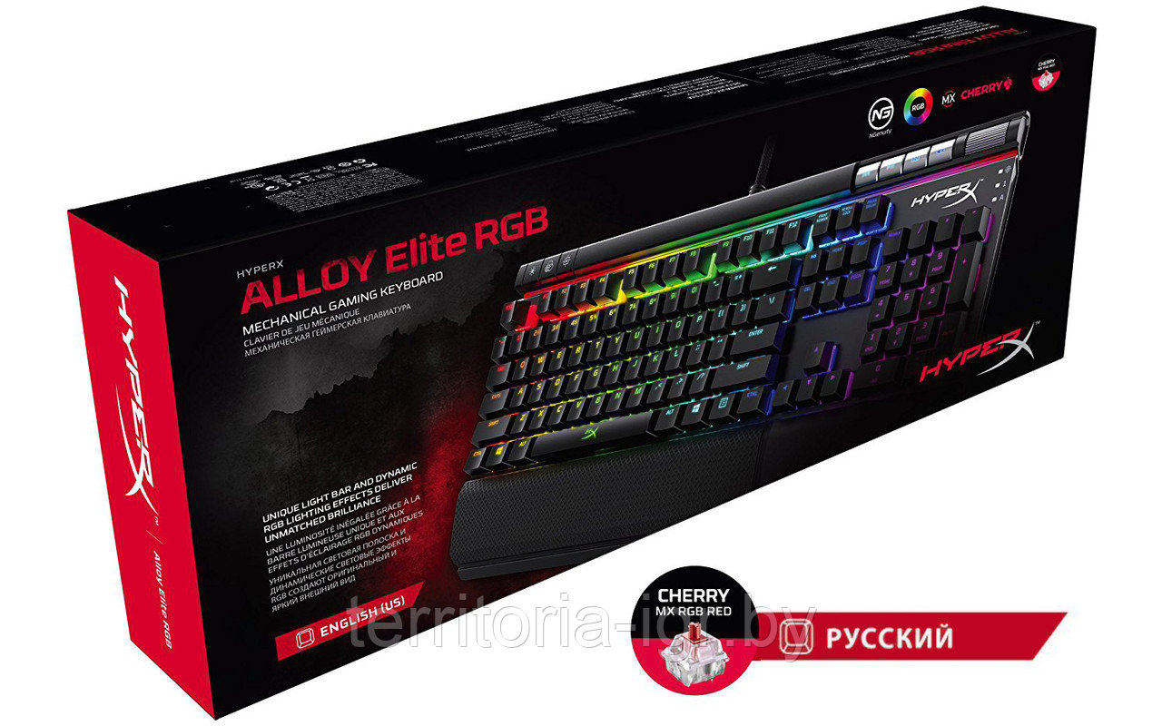 Механическая клавиатура Alloy Elite RGB CHERRY MX RED HX-KB2RD2-RU/R1 HyperX