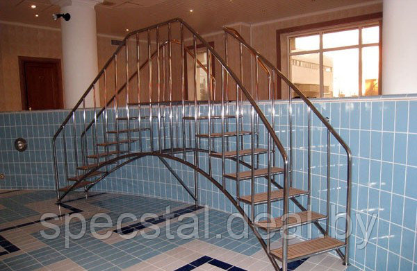 Лестница для бассейна Н-БЛ-1 из нержавеющей стали - фото 1 - id-p77583322