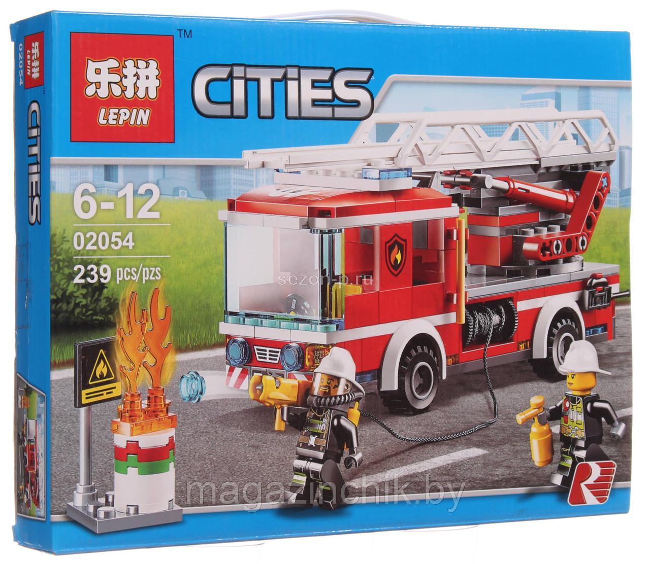 Конструктор Пожарный автомобиль с лестницей City 02054 Lepin, аналог Лего Сити 60107 - фото 1 - id-p77586365