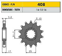 Ведущая звезда мотоцикла Sunstar 525/408 стальная 14 зубьев