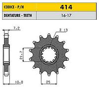 Ведущая звезда мотоцикла Sunstar 525/414 стальная 16 зубьев