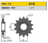 Ведущая звезда мотоцикла Sunstar 525/410 стальная 15 зубьев