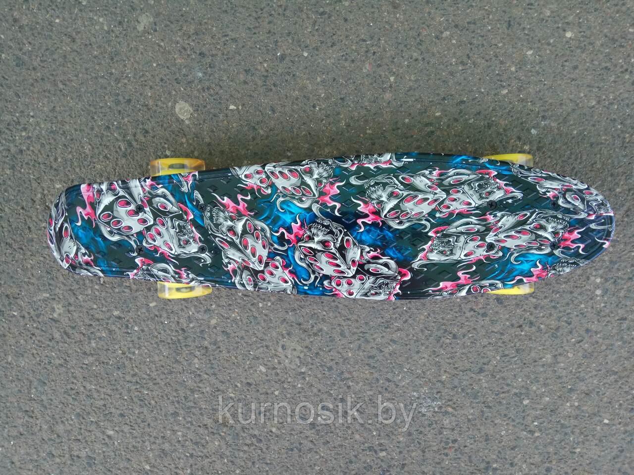 Детский скейт (скейтборд) светящиеся колеса Граффити (15) - фото 5 - id-p77600128