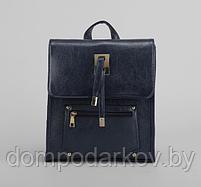 Рюкзак молодёжный на молнии, 1 отдел, 2 наружных кармана, цвет синий, фото 2