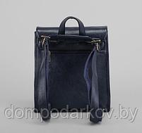 Рюкзак молодёжный на молнии, 1 отдел, 2 наружных кармана, цвет синий, фото 3