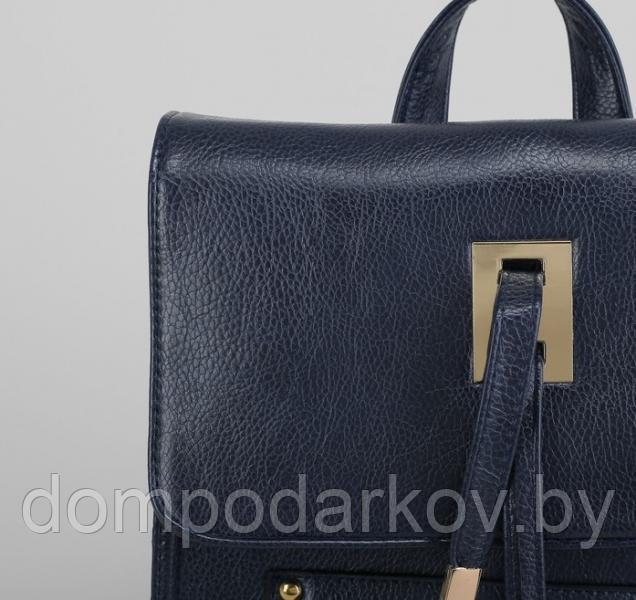 Рюкзак молодёжный на молнии, 1 отдел, 2 наружных кармана, цвет синий - фото 4 - id-p76561830