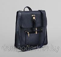 Рюкзак молодёжный на молнии, 1 отдел, 2 наружных кармана, цвет синий, фото 6