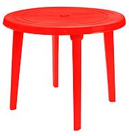 Стол пластиковый круглый d90, (красный)