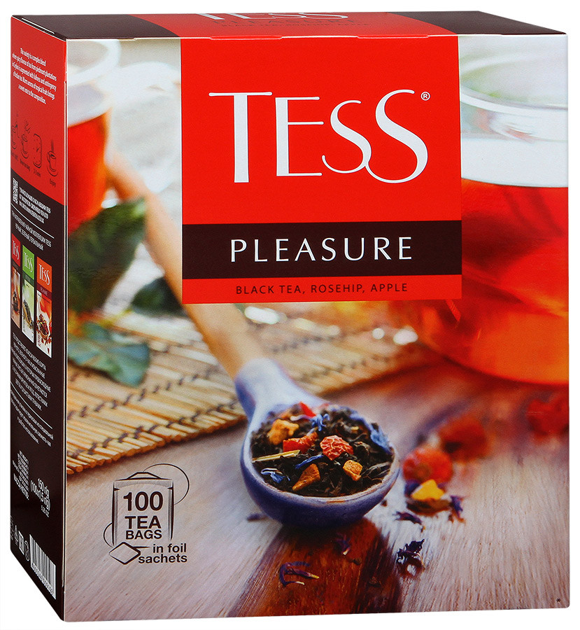 Чай Tess (1.5*100п) Pleasure черн. с добавками