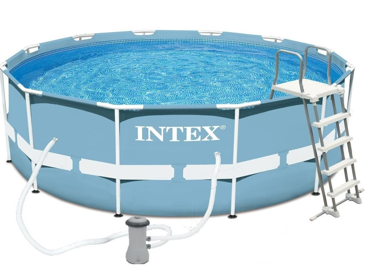 Каркасный бассейн 26718 Intex 366 х 122см + фильтр-насос+лестница, 10685л.