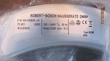 BSHL-003 Люк в сборе BOSCH WAA16160PL/01 FD8511 (Robert-Bosch GMBH) (РАЗБОРКА), фото 3