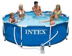 Каркасный бассейн Intex Metal Frame 305х76 см + фильтр-насос