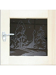 Окно для бани 60 х 60 см ART (стеклопакет) липа