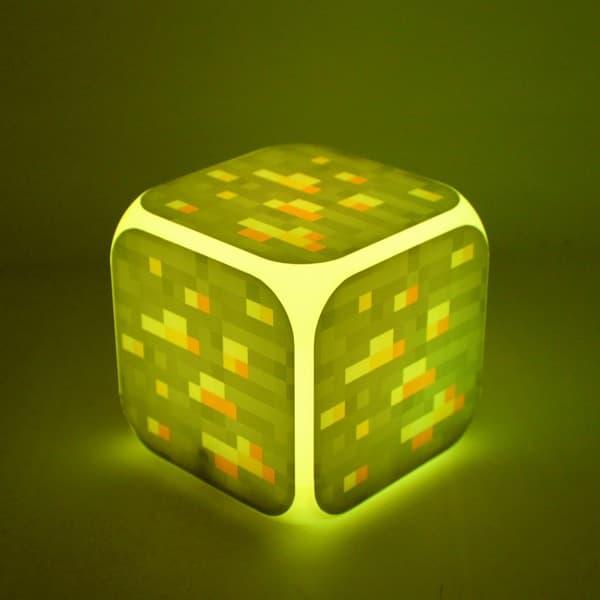 Часы настольные пиксельные "Блок золотой руды", с подсветкой - фото 2 - id-p77702015