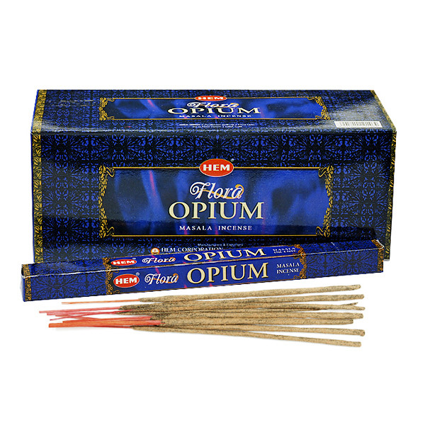 Благовония Опиум натуральные (HEM Flora Opium), 8шт бодрящий аромат - фото 1 - id-p77706809