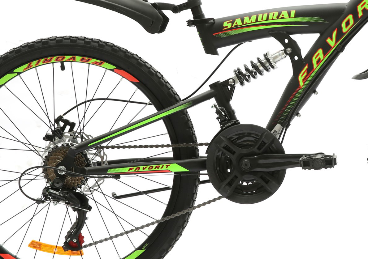 Велосипед Favorit Samurai 24" черно-зеленый - фото 4 - id-p77720966