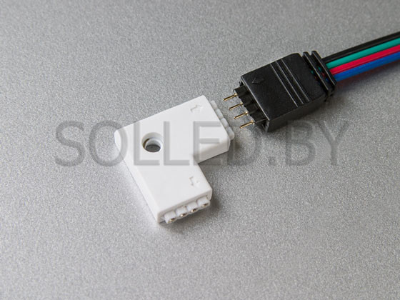 Коннектор L 4pin 10мм для светодиодной ленты 5050 RGB - фото 2 - id-p3715986