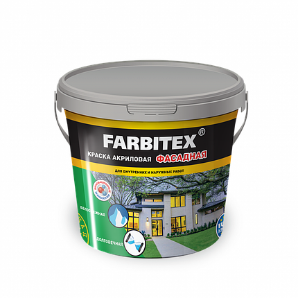 Краска акриловая фасадная FARBITEX (25.0 кг), фото 2
