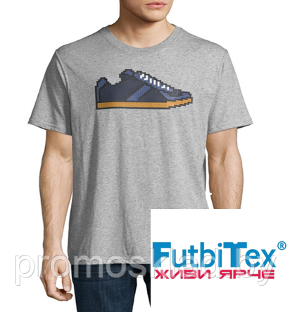 Серые футболки меланж Futbitex для сублимации