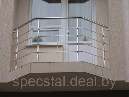 Балконное ограждение Н-ОБ-6 из нержавеющей стали - фото 1 - id-p77808548