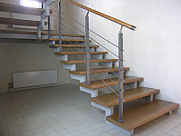 Перила для лестницы Н-ПДП-7 с деревянным поручнем