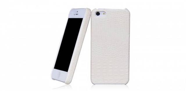 Чехол-накладка Borofone для Apple Iphone 5 / 5s / SE (натуральная кожа) бело-молочный, фото 1