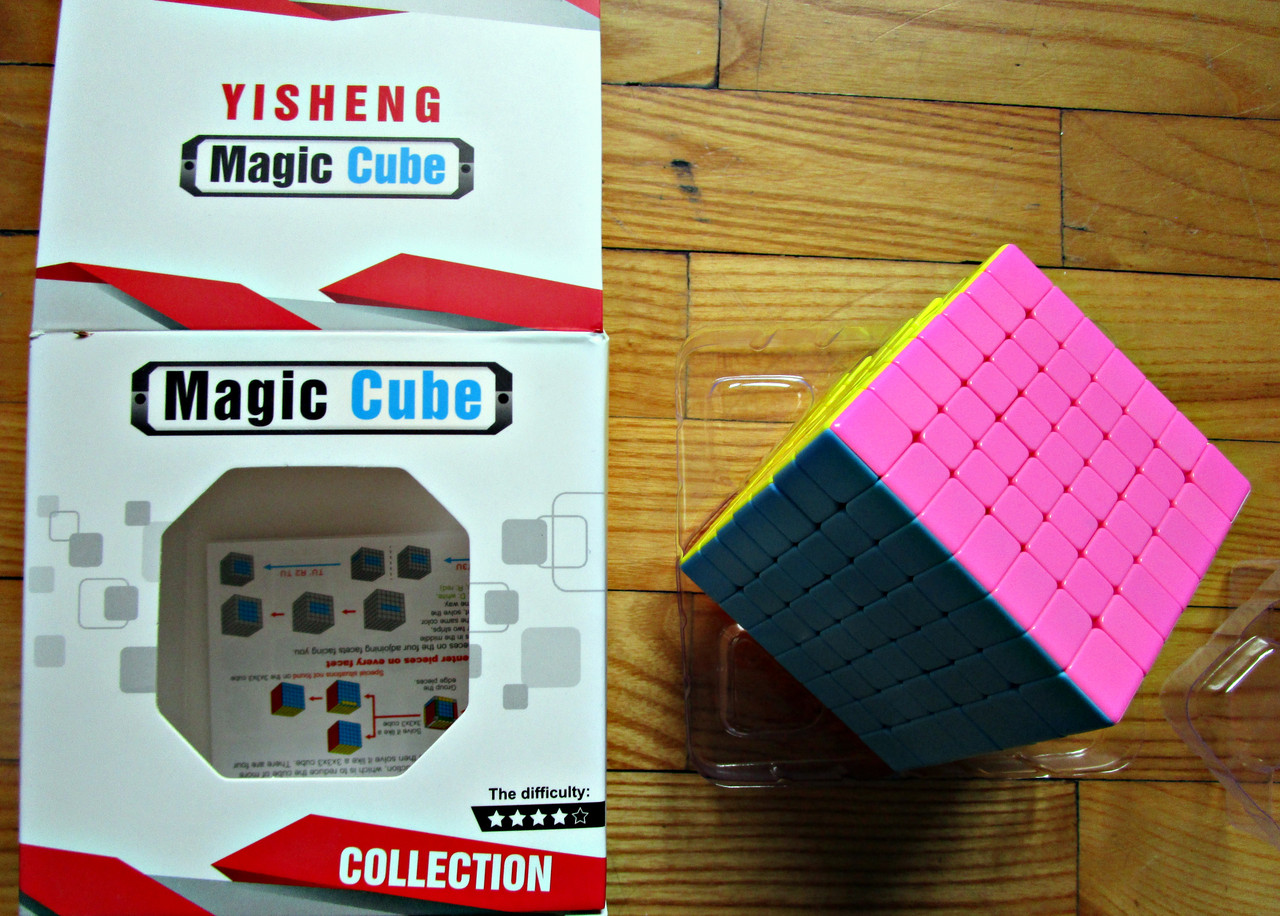 Игрушка-головоломка "Кубик Рубика Magic Cube 7x7x7" NO.707 (яркий цветной, фаски внутри) - фото 4 - id-p77869033
