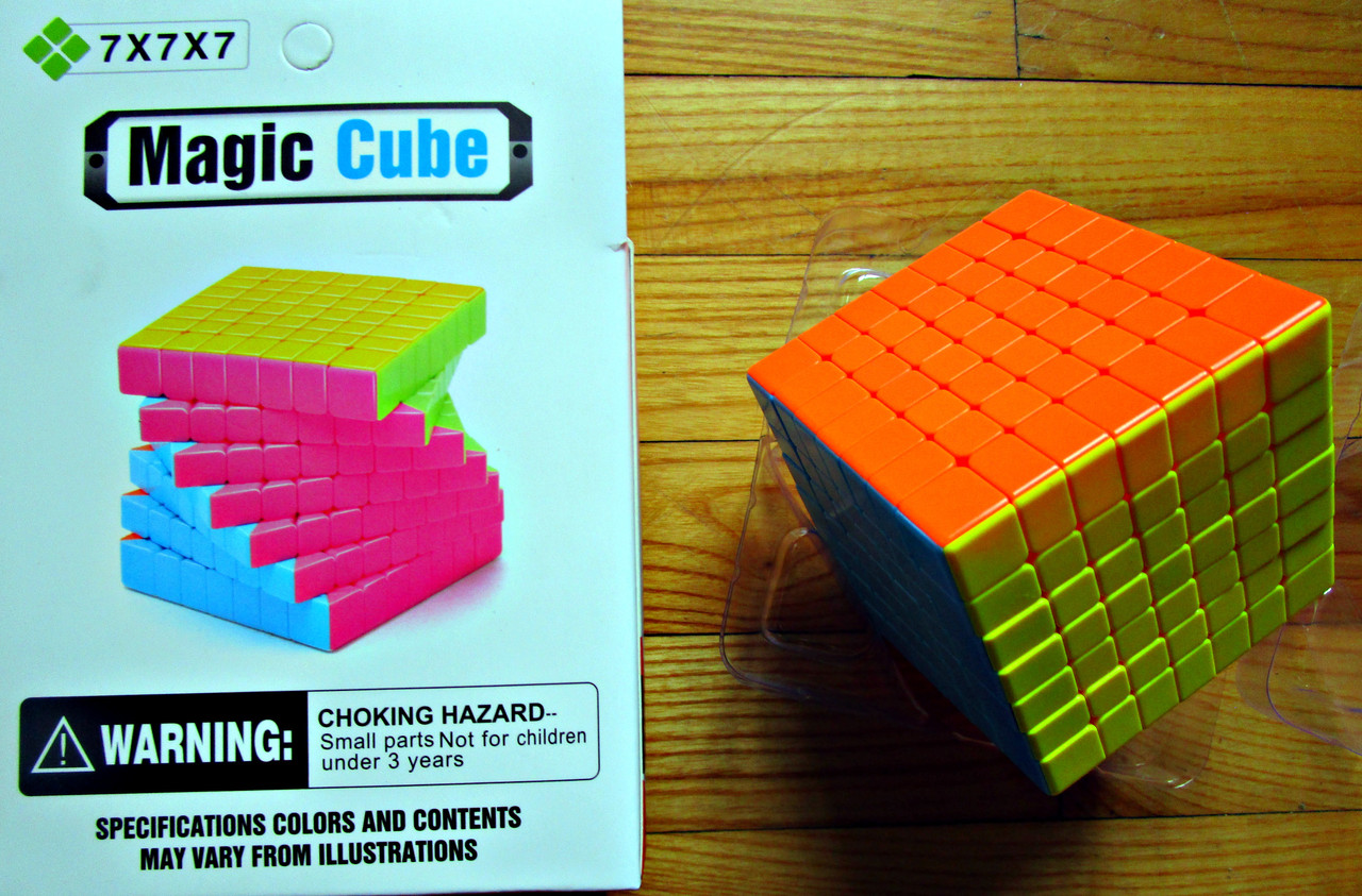 Игрушка-головоломка "Кубик Рубика Magic Cube 7x7x7" NO.707 (яркий цветной, фаски внутри) - фото 1 - id-p77869033