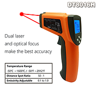 Инфракрасный термометр (пирометр) DT8016Н (-50C + 1600C, 50:1), фото 1
