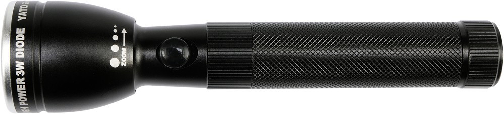 Фонарик 162х37мм (3W, 110lm, 1.5V, 1хАА, IP64, zoom), YATO