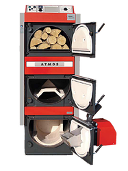 Пиролизный котел Atmos DC 30 SPX с отверстием для пеллетной горелки